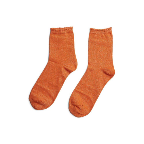 Chaussettes orange en coton Pieces  - Lingerie Bonnets Profonds