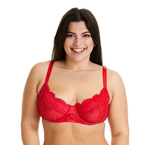 Soutien-gorge à armatures grand maintien - Rouge - Pomm Poire - Promo fitancy lingerie grande taille
