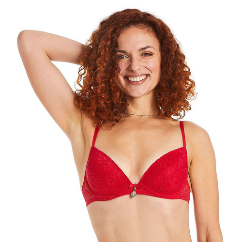 Soutien-gorge ampliforme coque moulée rouge Absinthe Pomm Poire  - Nouveautés lingerie et maillot grande taille