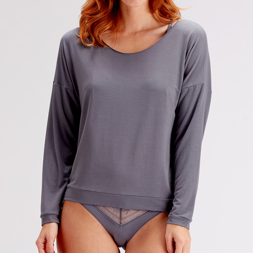 Top manches longues Pretty Polly BOTNANICAL LACE  gris