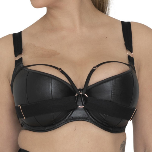Soutien-gorge corbeille armatures demi-sein Scantilly HARNESSED Black - Lingerie scantilly grande taille