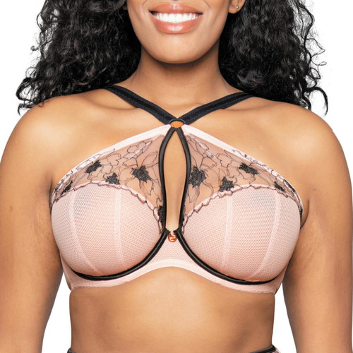 Soutien-gorge plongeant armatures Scantilly HEART THROB rose Scantilly   - Lingerie scantilly grande taille