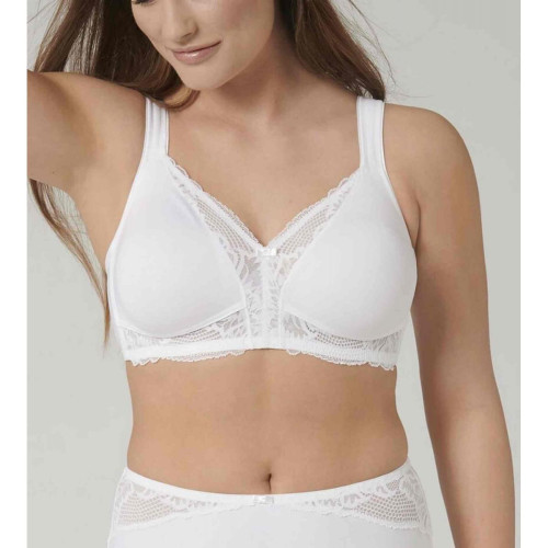 Soutien-gorge sans armatures Blanc Modern Lace+Cotton N Triumph  - Triumph lingerie grande taille