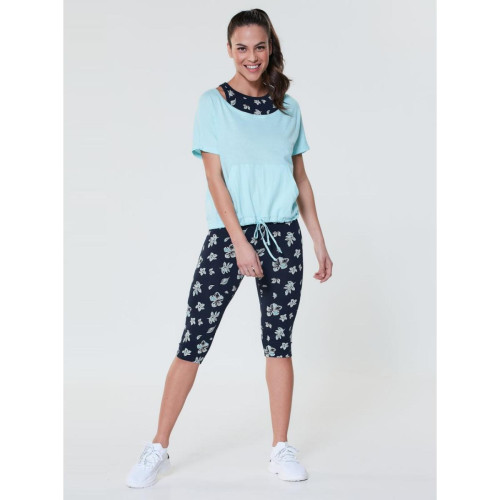 Ensemble 3 pièces t-shirt + top + legging capri - Lingerie sport femme