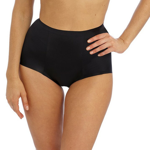 Culotte gainante taille haute - Noire en nylon - Wacoal lingerie - Lingerie Bonnets Profonds